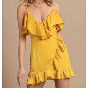 Yellow wrap dress